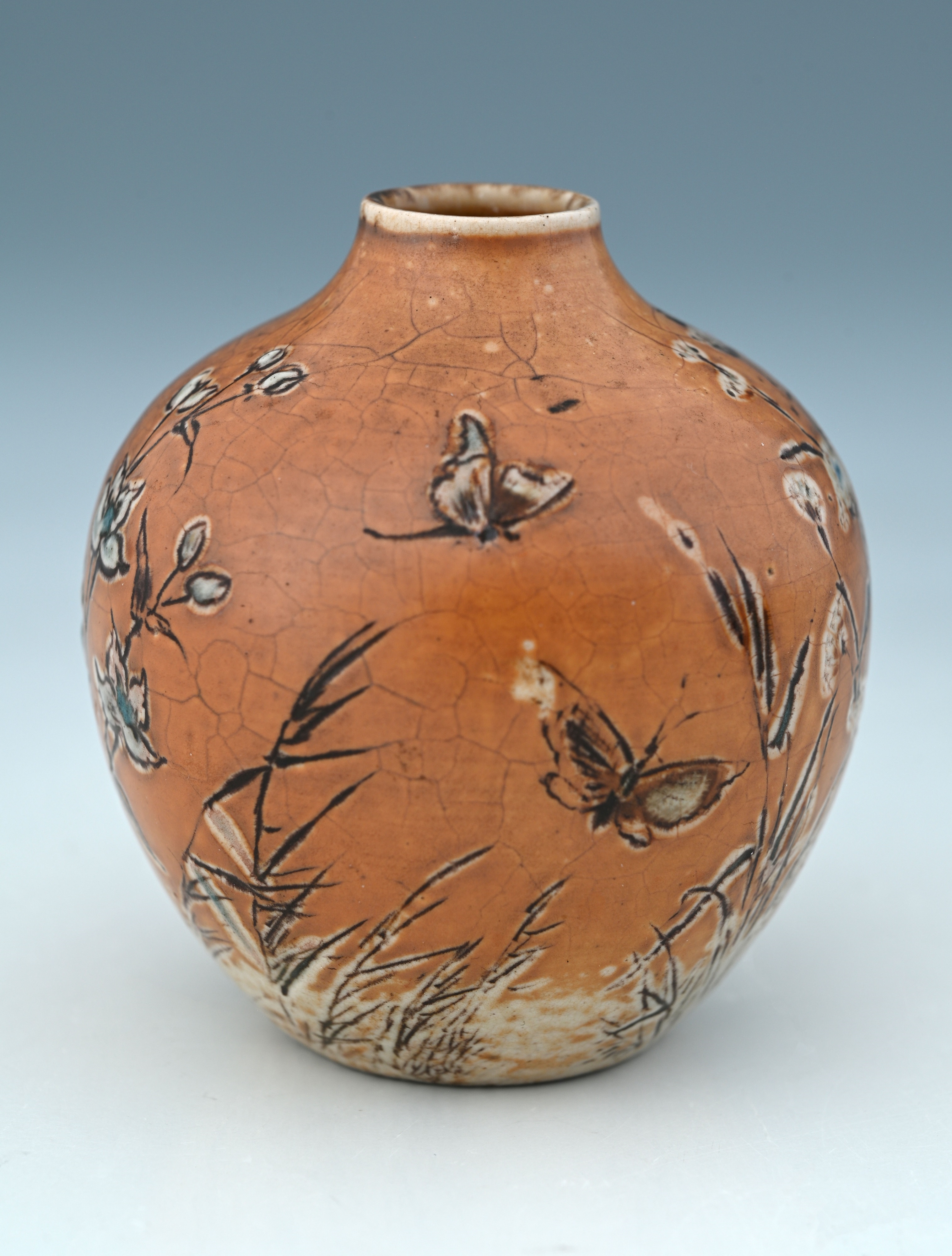 Edwin Martin | a small stoneware wildflower vase (1901) | MutualArt
