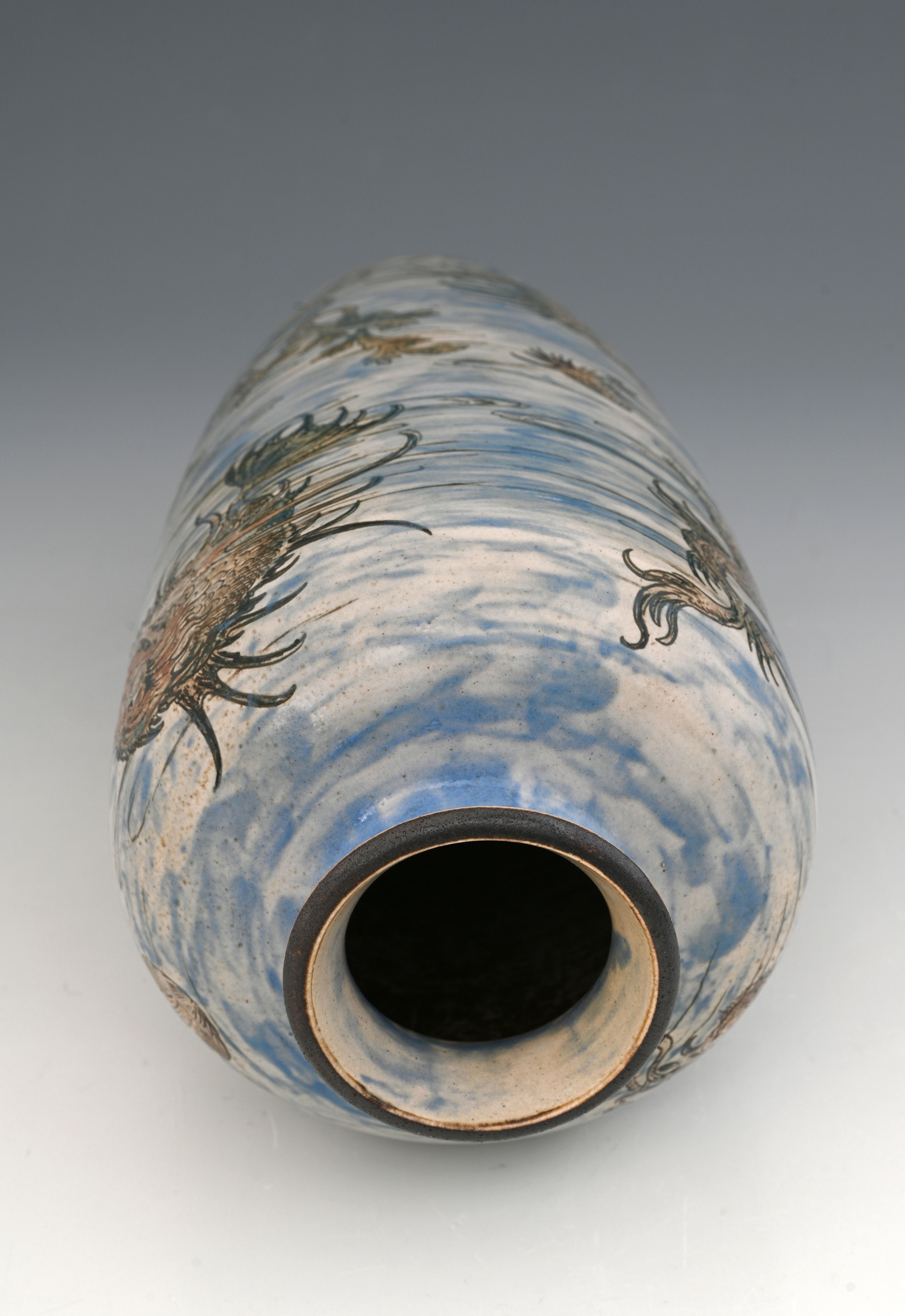 Walter & Edwin Martin | a large Aquatic stoneware vase (1898) | MutualArt