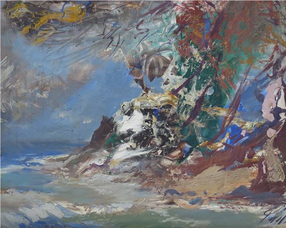 Jānis Gailis | Kāpa ar kokiem 1961 (1961) | MutualArt