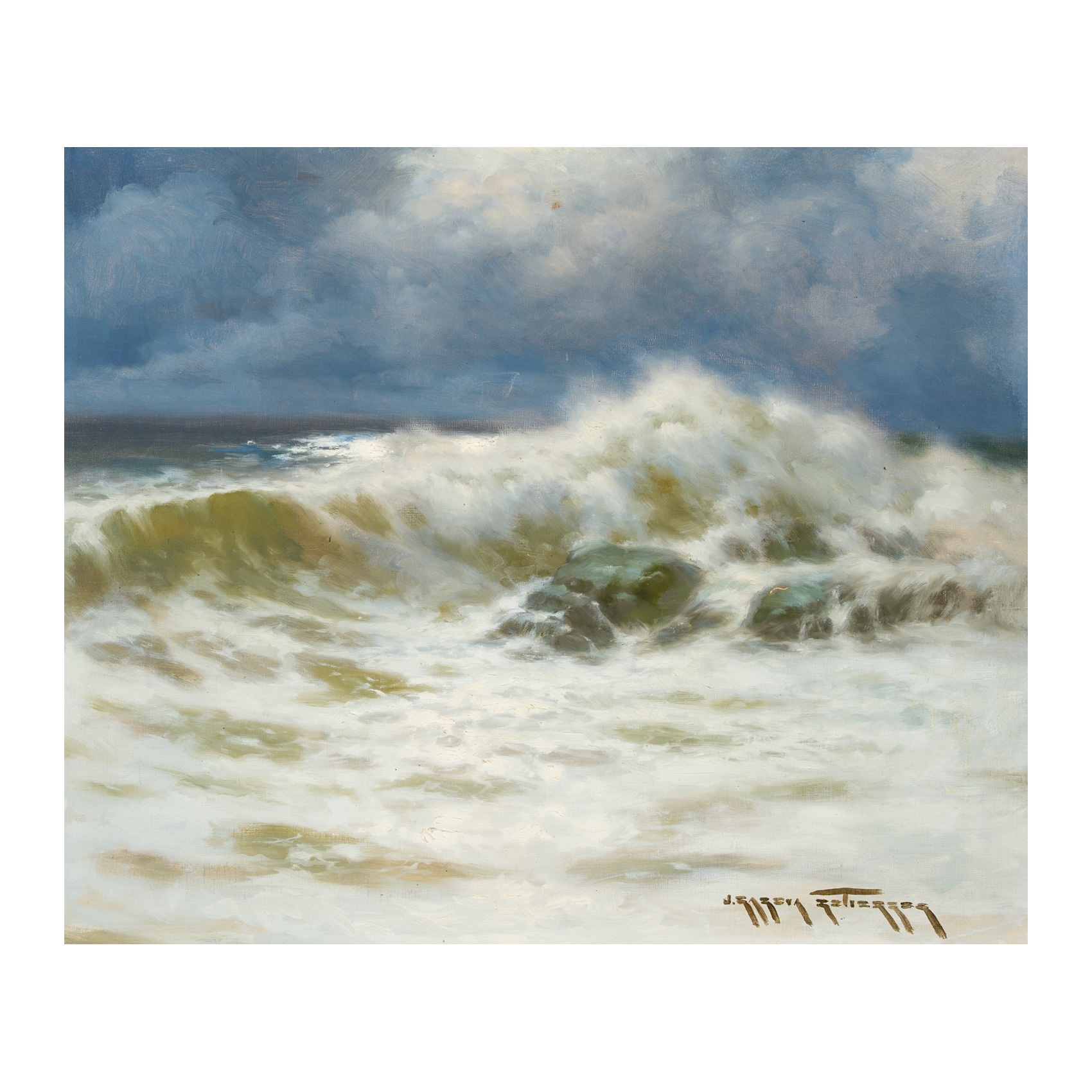 Artwork by Julio Garcia Gutierrez, Mar bravo, Made of oil on canvas