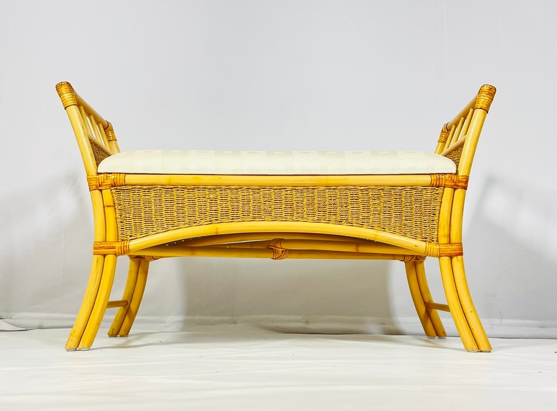 Prior | Vintage Rattan Bench | MutualArt