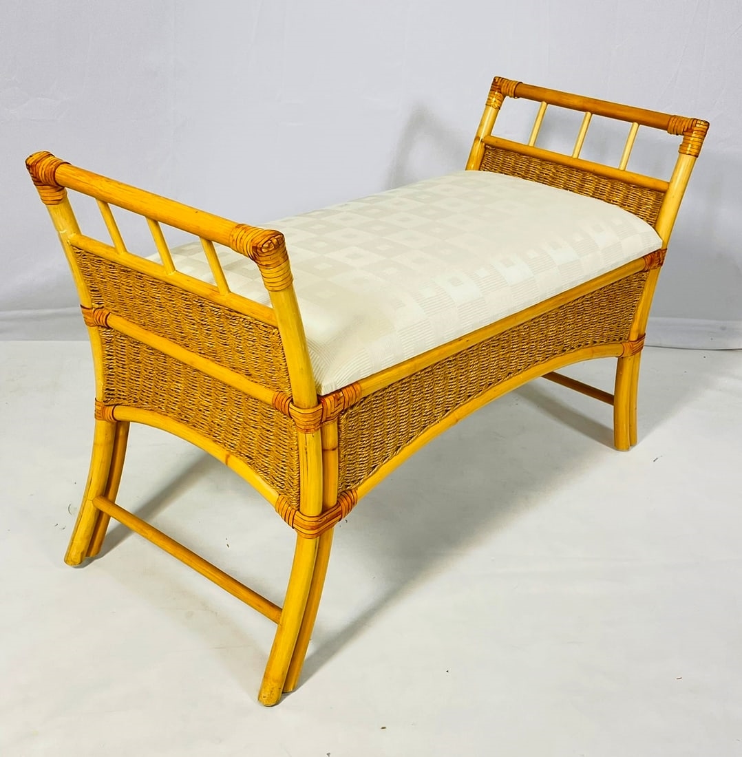 Prior | Vintage Rattan Bench | MutualArt