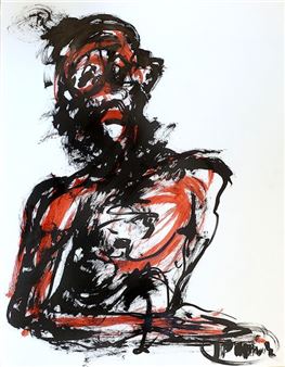 MUSLIN Jean-Paul (1948-2019) Sans titre / Encres sur papier / Signé et daté en bas à droite / 65 x 50 cm - Jean-Paul Muslin
