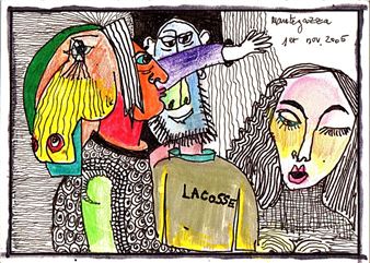 HEDIGUER Edouard Sans tire / Carte postale Mail-Art /Technique mixte sur papier épais / Signé au dos / 10 - Edouard Hediguer