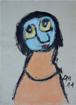 NIDZGORSKI Adam Sans titre / Encre et pastel sur papier fait main coloré / Monogrammé et daté 11 en bas à droite / Signé et daté 31.08.11 au dos / 29 x 21 cm - Adam Nidzgorski