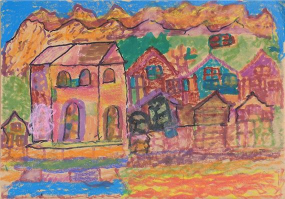 BONJOUR Benjamin (1917-2000) Sans titre / Technique mixte sur papier / Signé au dos / 21 x 29 by Benjamin Bonjour