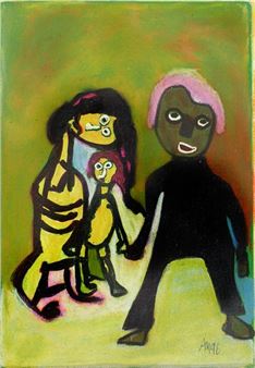 NIDZGORSKI Adam Sans titre / Technique mixte sur papier / Monogrammé et daté 96 en bas à droite / Signé et daté 6.9.96 au dos / 24 x 17 cm dans un format papier 33 - Adam Nidzgorski