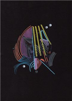 MALO Sans titre / Technique mixte sur papier noir épais / Signé en bas au milieu / 15 x 13 cm dans un format papier mesurant 29 - Malaurie Auliac