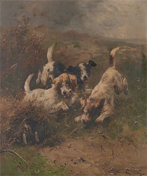 Chiens découvrant un terrier. by Henry Schouten