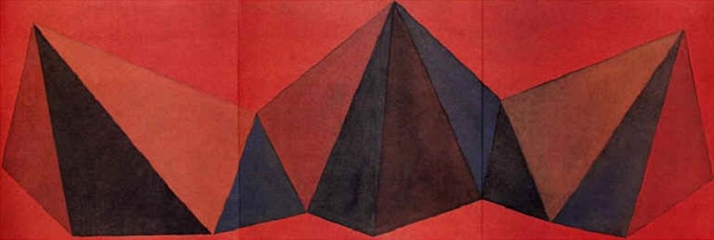 Artwork by Sol LeWitt, Piramidi VIII, Made of color lithograph on Fabriano