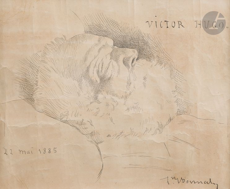 Léon Bonnat | Head of Victor Hugo on his deathbed; drawing done in ...