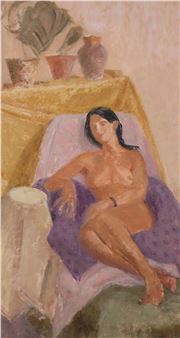 Nude and Mauve Cloth - Janet Freeman