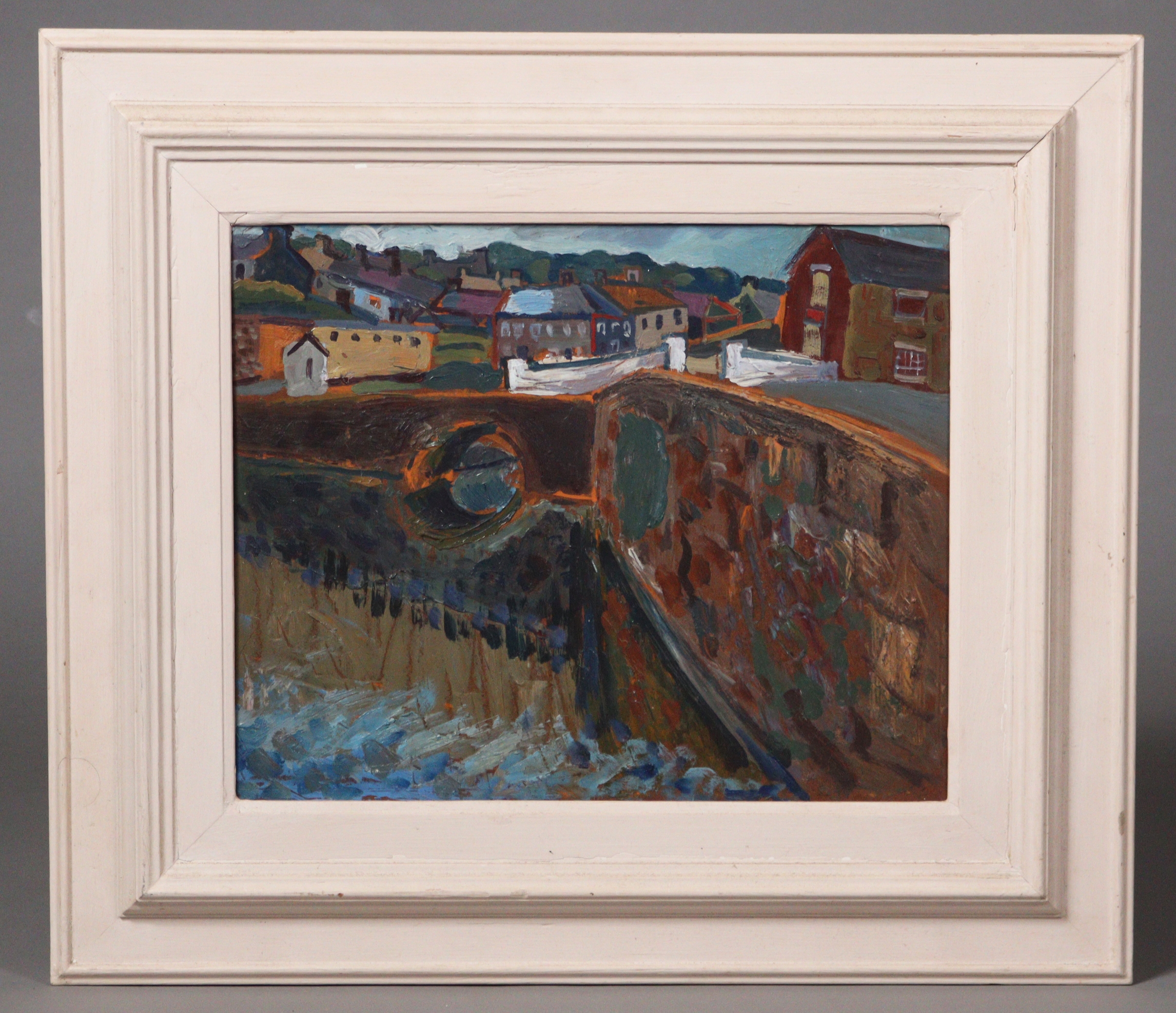Frith Frank Milward | A canal scene with a bridge & buildings beyond ...
