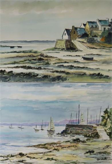 Sailing boats on Île aux Moines by Lucien Gondret, 2011