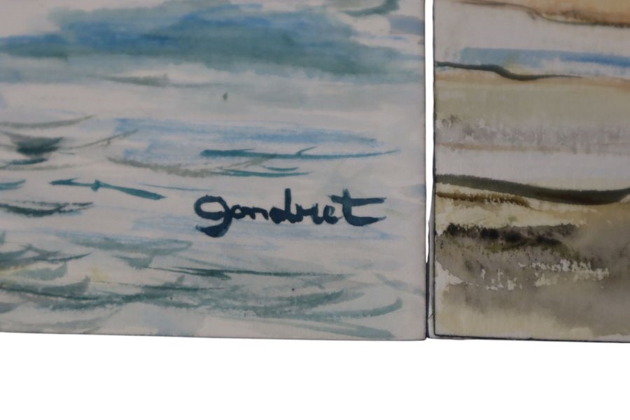 Artwork by Lucien Gondret, Low tide, Made of Two watercolors on paper