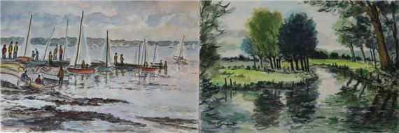 The Belle-Ile sailing school On the banks of the Epte by Lucien Gondret