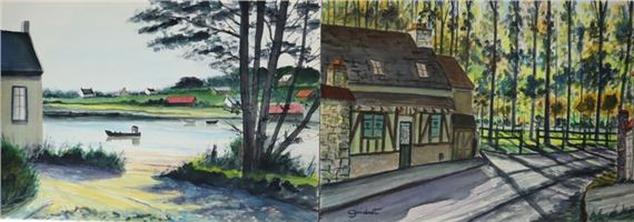 Forest edge River bank by Lucien Gondret