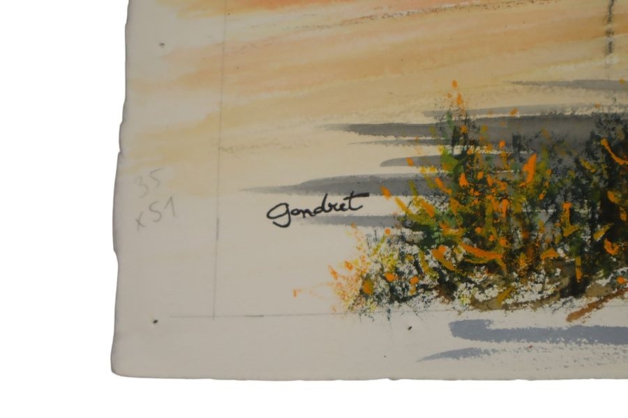 Artwork by Lucien Gondret, Marine, Made of Two watercolors on paper