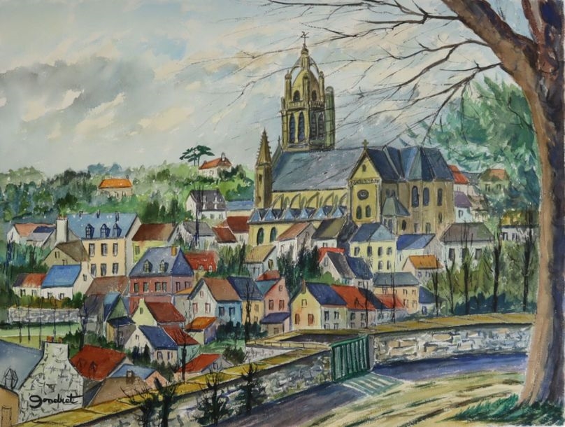 Artwork by Lucien Gondret, Saint Maclou, Made of Watercolor on paper