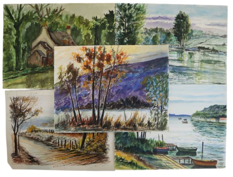Artwork by Lucien Gondret, Landscapes Five un, Made of watercolors
