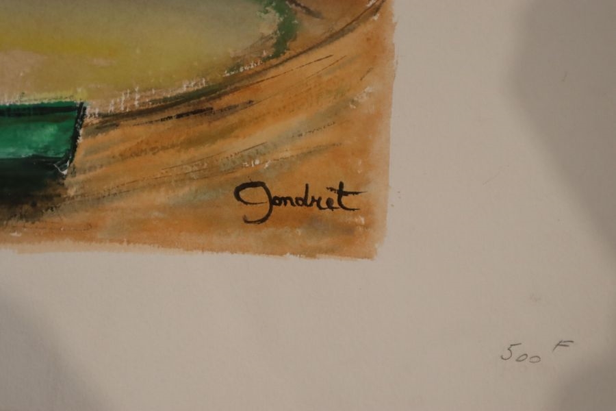 Artwork by Lucien Gondret, Marines, Made of two watercolors