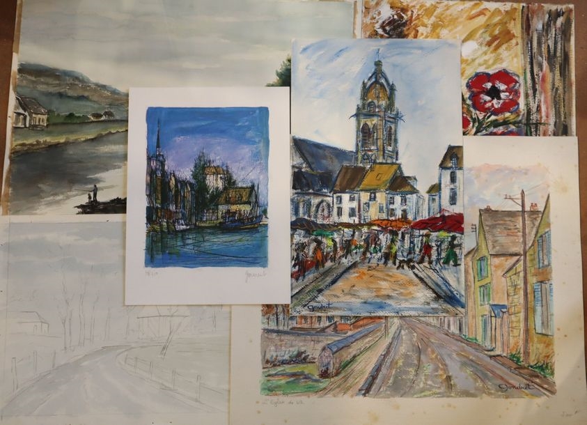 Artwork by Lucien Gondret, Saint Maclou, Made of Watercolor on paper