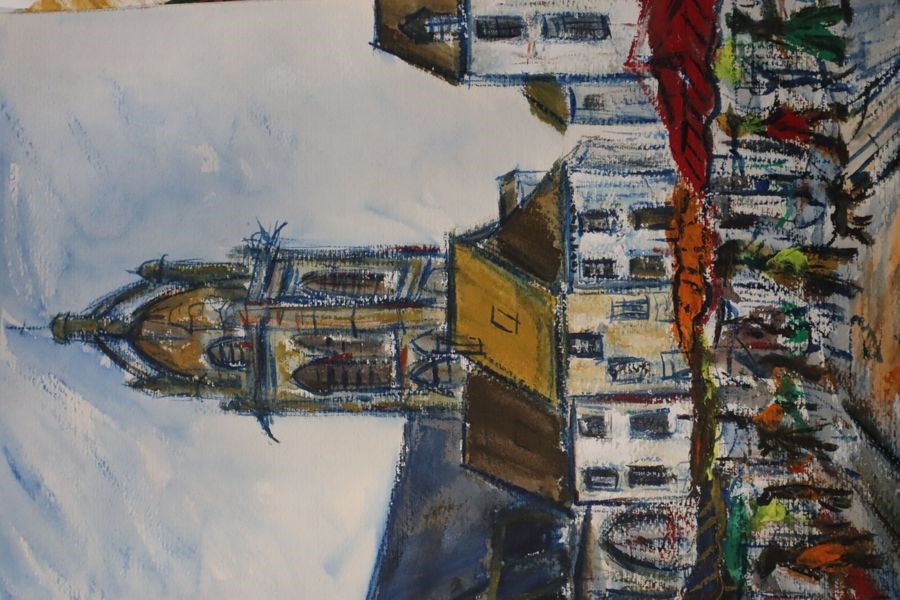 Artwork by Lucien Gondret, Saint Maclou, Made of Watercolor on paper