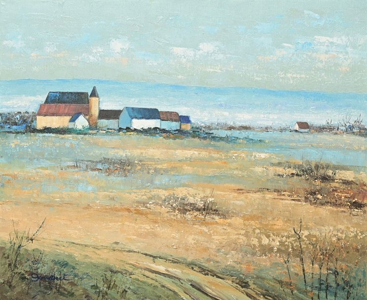 Artwork by Lucien Gondret, Morning mist in the Vexin, Made of Oil on canvas