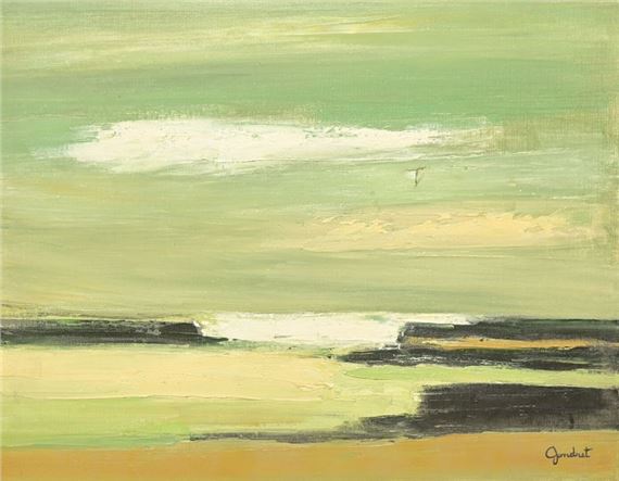 Breton coast with two clouds, 1978 by Lucien Gondret, 1978