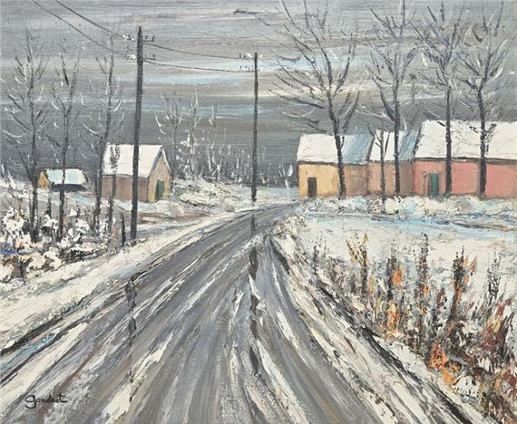 Snow in the Vexin, 1989 by Lucien Gondret, 1989