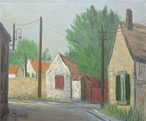 Old street in Perchay by Lucien Gondret