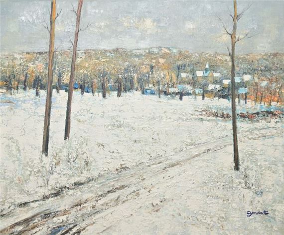 "Snow in Hedouville by Lucien Gondret