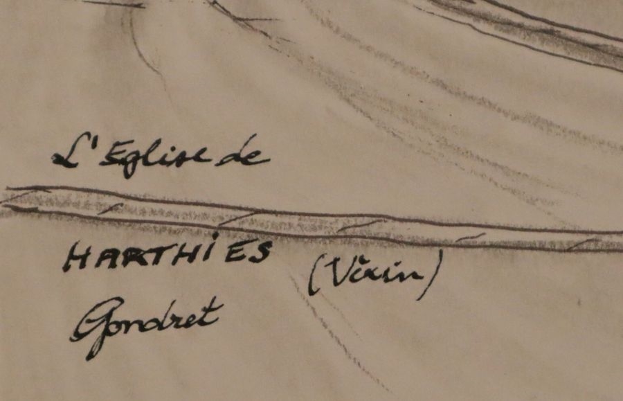 Artwork by Lucien Gondret, Auvers and Arthies Two, Made of ink and pencil drawings