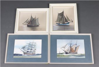 Study of a schooner and 3 others - Tony Warren