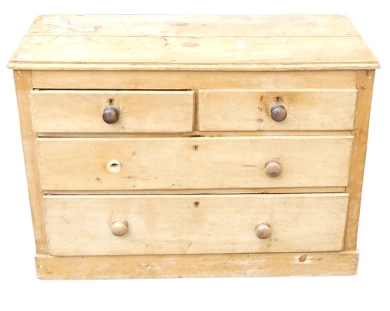 Three | Stripped Chest of Drawers, Three drawers to front. Some ...