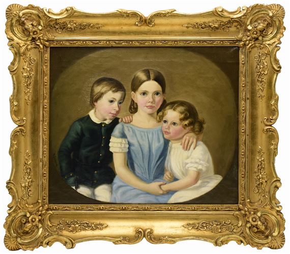 Portret trojga dzieci by Henryk Grabiński