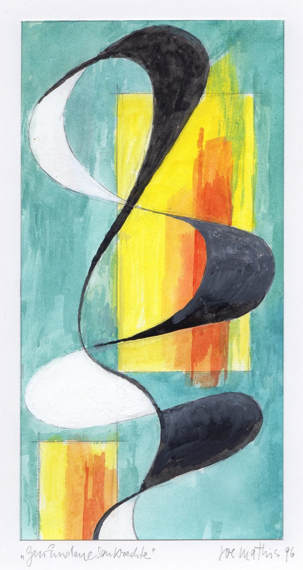 Josef Johann Mathis | Mathis Original Gouache Verticle Winding Framed ...