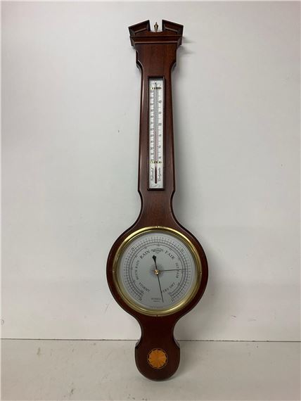STEEL | RUSSELLS OF NORWICH GEORGIAN STYLE MAHOGANY BAROMETER | MutualArt