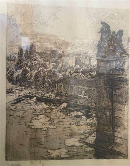 Washing boat Etching by Charles Jouas