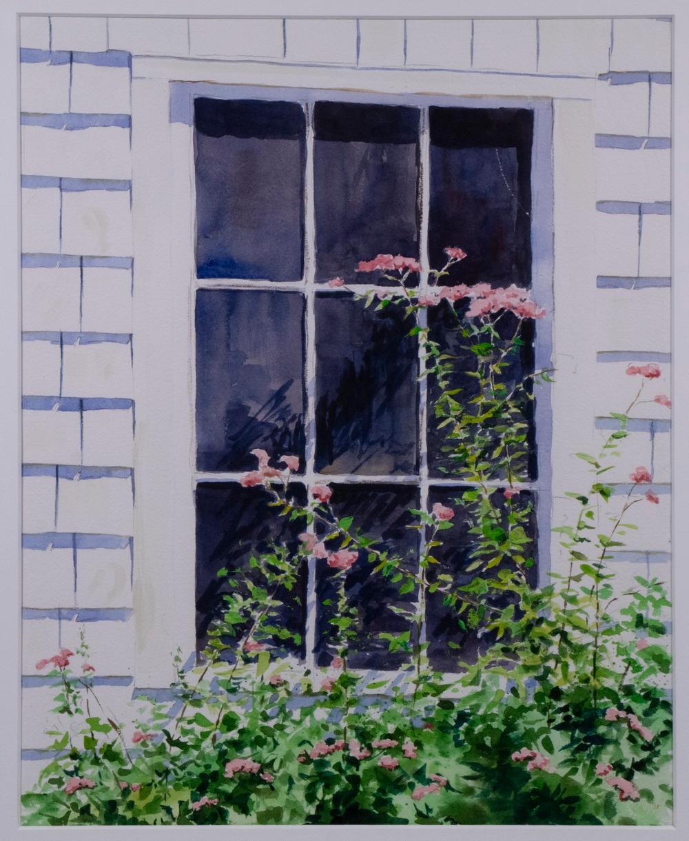 Artwork by Chris Merrill, Window Flowers, Made of watercolor on paper