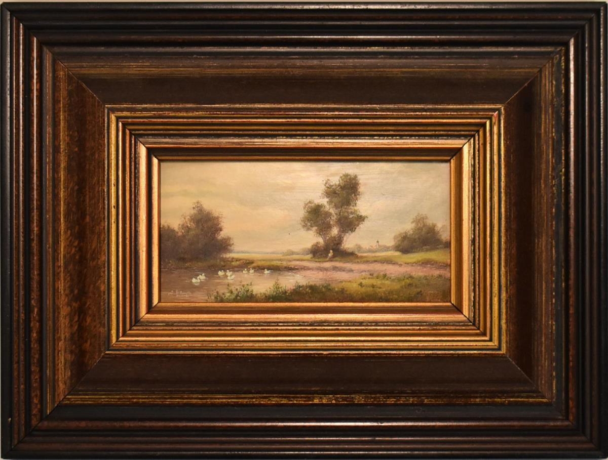 Artwork by Siegfried Hafeneder, Ententeich, Made of Öl/Hartfaserplatte