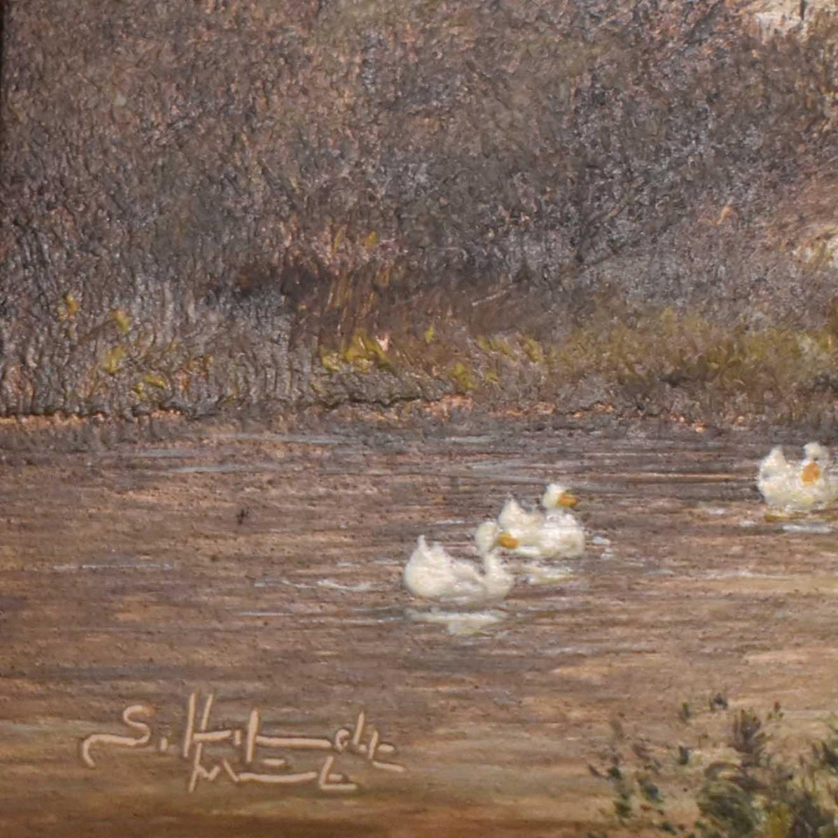 Artwork by Siegfried Hafeneder, Ententeich, Made of Öl/Hartfaserplatte