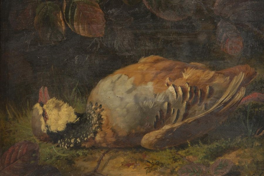 Artwork by Anthelme-Eugene Grobon, Nature morte à la perdrix, Made of Huile sur panneau de noyer