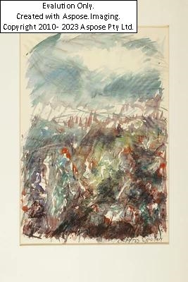 Artwork by Hans Praetterhoffer, (Wien 1943 geb.) Schimmerland, Made of watercolor on paper