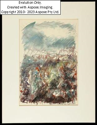 Artwork by Hans Praetterhoffer, (Wien 1943 geb.) Schimmerland, Made of watercolor on paper