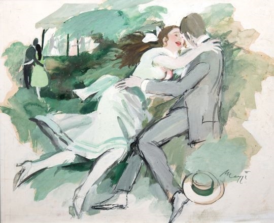 Artwork by Maggi Baaring, Tanzen in der Sommernacht, Made of gouache