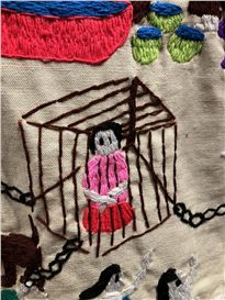 Jakkai Siributr’s IDP Story Cloth (2016) at Flowers Gallery.