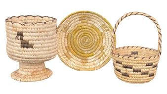 Three Vintage Tohono O'odham Baskets - Tohono O'Odham