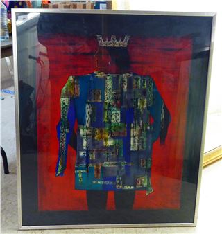 T Lee Elliot - 'The King' mixed media bears a signature & dated '72 25" x 30" framed - T. Lee Elliot