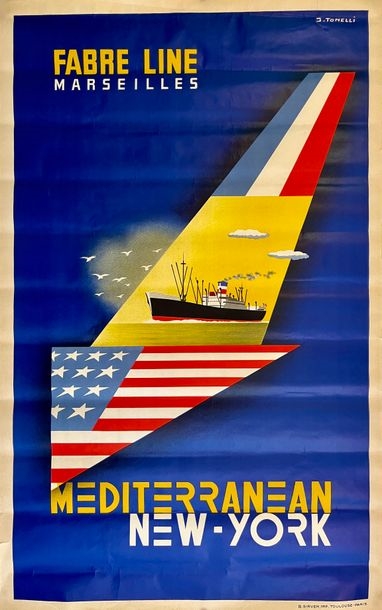 Artwork by J. Tonelli, Fabre Line Marseille, Made of lithographic poster on paper